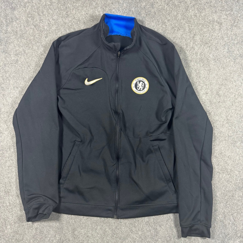 Nike Chelsea FC Track Jacket Kids XL Black Blue Academy Pro Soccer Full Zip